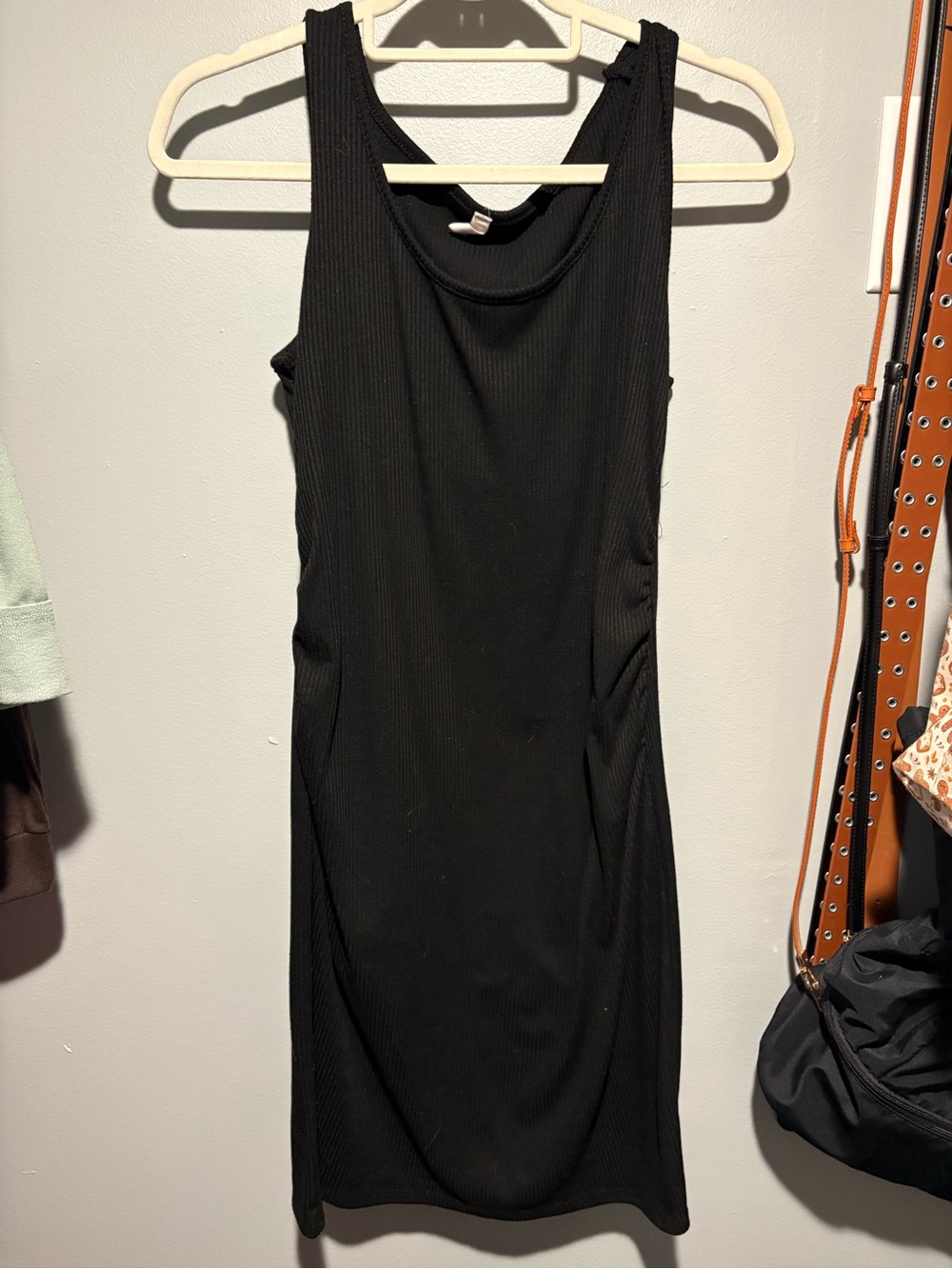 Pinkblush Black Sleeveless Ribbed Maternity Dress